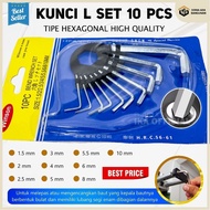 SAB L Key Set Hex Key CompleteRing 10 in 1 / Size 1 2 3 4 5 6 7 8 9 10 mm 10in1 Tools L key/ set chr