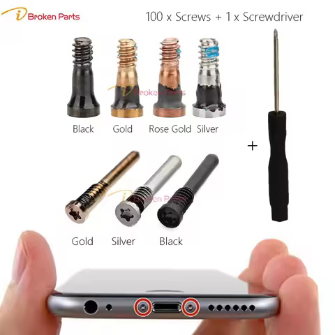 100PCS Bottom Screws for Apple iPhone 13 12 11 Pro X XS Max XR Pentalobe Bottom Dock Screw 6 6s 7 8 