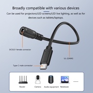 R* DC35135 DC5521 Female to Type C Mini 5P Male Power Cable for Electronics