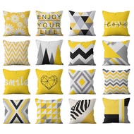 70×70.60×60.45×45.40×40.Yellow geometric pillow case.Home decor Bedding bolster case.