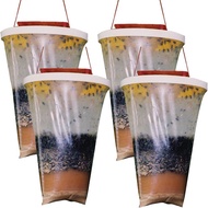 【AiBi Home】-4 Piece Fly Traps Outdoor Hanging Fly Catcher Plastic Disposable Ranch Fly Trap Catcher Bag