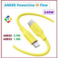 Anker PowerLine III Flow A8552 A8553 240W USB C to USB C Cable | PD3.1 Super Soft Silicone Band | Le