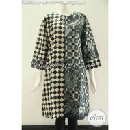Batik Clothing Products 2-Motif CombinationWanita Size XXL, Collarless Dress with Back Zipper DR 972