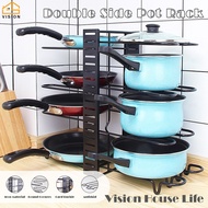 Vision Removable Multi-layer Vertical Pot Rack Multi-functional Stand Storage Rack Kitchen Cookware 
