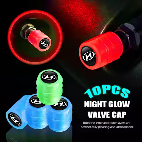 4/6/10pcs Night Glowing Car Wheels Valve Tyre Dustproof Cover For Hyundai I10 I20 I30 I40 Ix20 Ix35 