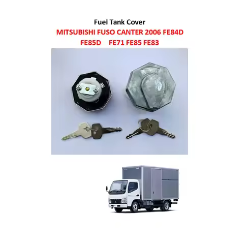 FDONG Fuel Tank Cover, Fuel Cap Zinc Alloy with 2 Keys for MITSUBISHI FUSO CANTER 2006 FE84D FE85D F