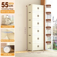 SIV 40-65cm(W) 2/3/4/5 Layers Foldable Storage Cabinet Double Doors Storage Box Stackable Storage B