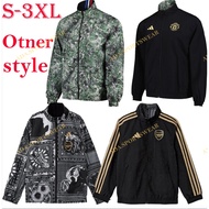 [S-3XL] 23/24 Man U Stone Roses Reversible Anthem Jacket - Black ASL ARS x Ian Wright Junior Reversi