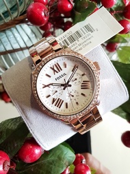 Original Fossil AM4630 Cecile Multifunction White Dial Rose Gold-tone Stainless Steel Ladies 40 mm Watch