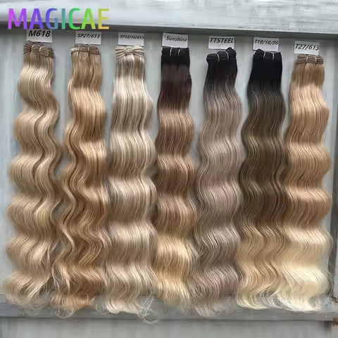 30Inch 200G/Pcs Blond Body Wave Bundles Ombre Brown 6# Bio Protein Hair Piano Highlight P27/613 High