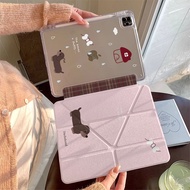 [Good Luck] Pink Dachshund Suitable for Apple iPad 9 Tablet case with Pen Slot Flip Cover iPad10/11 