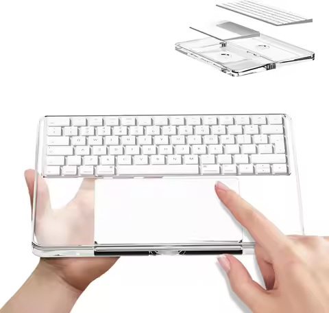 3-in-1 Transparent Acrylic keyboard Stand Tray for Apple Magic Trackpad and Apple Magic Keyboard, Ke