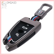 OMQAIO Black Key Fob Cover Case Zinc alloy 5.9inch Smart Keys Case Car Accessories 4 Button Car Key Fob Keychain Compatible for BMW 2 5 6 7 X1 X2 X3 X5 X6 Series