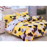Bed Sheet With Pillowcase Yellow Heart There Are 3 Sizes 3.5 Feet/5/6 Feet. Soft And Smooth Texture 