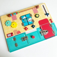 Toddler Montessori Children Busy Board Multifunction Busy Box Early Education Unlocked Toys Wooden B