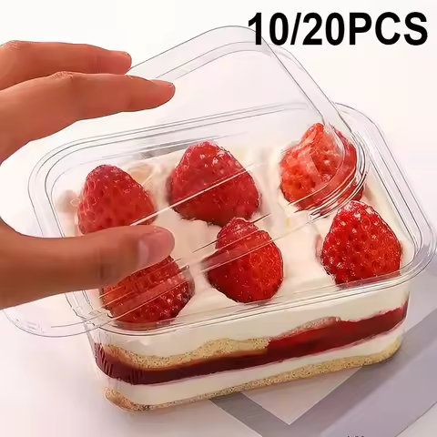 10/20PCS Transparent Cake Box Tiramisu Dessert Disposable Plastic Cake Box Party Wedding Christmas R