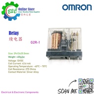 Omron G2R-1 Relay 12VDC 24VDC 10A 275 Ohms 43.6mA Single Pole Power Electronic General Purpose Power