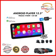 12.3 Inch Car Android Player 7862S 4+64GB QLED 2K 360 AHD Parking Camera Android Auto Carplay X70 At