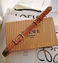 中古孤品 正版附盒 Loewe 納帕 皮革 金棕 vintage 腰帶皮帶 belt