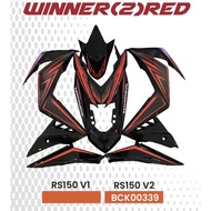 MAGIC BOY RS150 V2 WINNER 2 RED / BLACK  BODY COVER SET