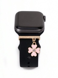 1入組女士粉色鑽石系列手錶帶飾品環，適用於Apple手錶帶配件，適用於Galaxy手錶帶飾品禮物，適合送給朋友