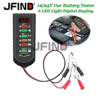 【Local Stock】12V / 24V Digital Car Battery Tester 6 LED Digital for Honda Battery Analyzer Health An