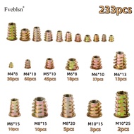 TEMU Fveblsn-233pcs/73pcs Wood Threaded Inserts, Woodworking Set, Suitable For Wooden Furniture, Scr