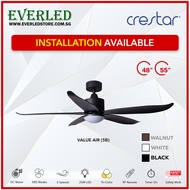 [Installation Available] CRESTAR Value Air 5 Blades 55" DC Ceiling Fan (with/without LED)