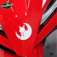 Cool Black Fox Whitefox Cutting Sticker - White Fox One Tail Motorcycle Sticker - Viral Fox Tail Sti
