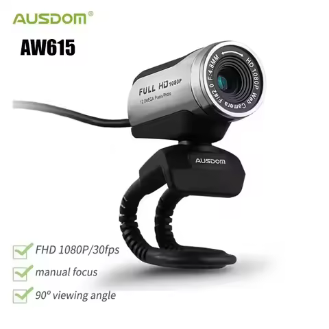 AUSDOM AW615 HD Web Camera With Microphone USB 2.0 1080P Webcam PC for Laptop Live Broadcast Video C