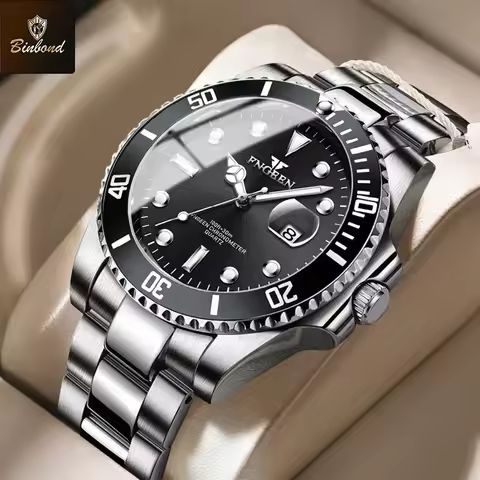 FNGEEN Top Original Men Quartz Watch Waterproof Watch for Men Stainless Steel Quartz Men Luxury Watc