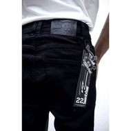 celana pria panjang hitam soft jeans original brand twenty two celana