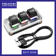 RGB Mini Cut Copy Paste Keyboard Hotswap 3-Key Macro ปุ่มกด USB Type-C แป้นพิมพ์เชิงกลสำหรับเล่นเกมส