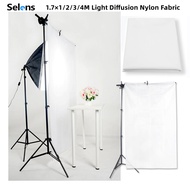 Selens Diffusion Fabric 1.7×4m Nylon Fabric White Seamless Light Diffuser Cloth for Photo Video Stud