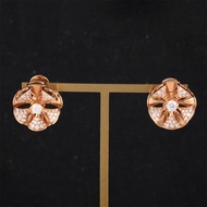BVLGARI(寶格麗)  18K玫瑰金 鑽石 玫瑰金 Divas Dream 花朵滿鑽耳環 18K
