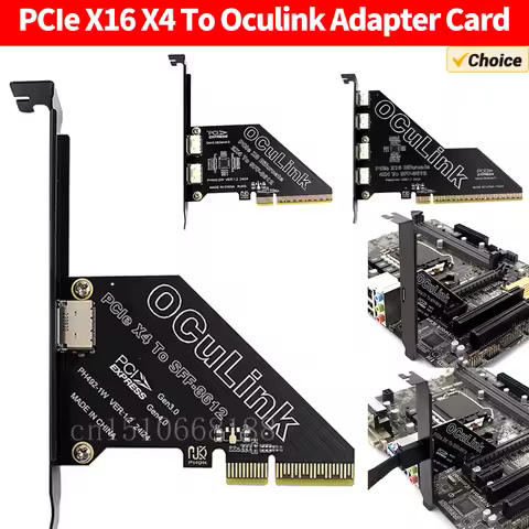 PCIe X16 To SFF 8611&8612 Adapter Card PCIe 4.0X4/X1 to Oculink SFF8612 Expansion Card PCI Express P
