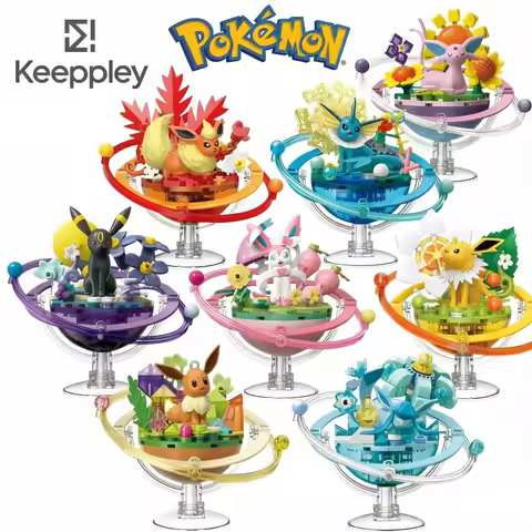 Keeppley Pokemon Eevee Evolution Set Sylveon Umbreon Leafeon Glaceon Vaporeon Espeon Jolteon Anime F