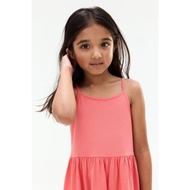 H&M Cotton Fabric Dress Spaghetti Strap Pink-Orange Size 1-2 Years/6-8 Years