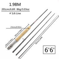 1.98M 2.1M Fly Fishing Rod Portable Carbon UltraLight Slow Action Fly Rod Cork Handle Lure Fishing T