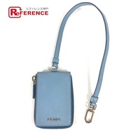PRADA 拉鍊式 Logo 鑰匙包，附肩帶