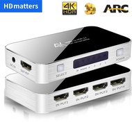 Store Warranty HDMI Switch With Audio 4K 4 In 1 Switch Hdmi Audio Extractor ARC Splitter Box Hdmi To Toslink Audio Converter