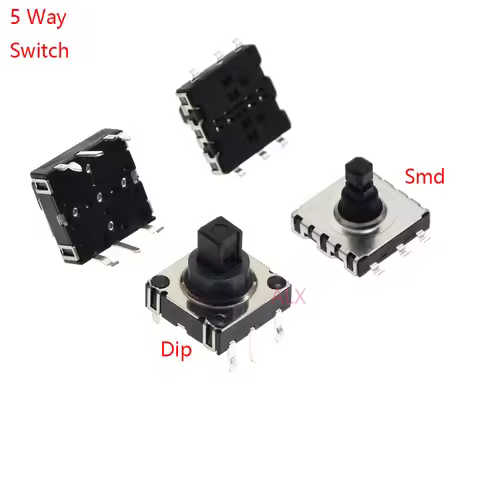 5PCS DIP/SMD 5 Five way Switch Multi-direction Switch Touch Reset Key 10*10*10 MM Pin Multi directio