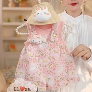 Sét áo tai thỏ +yếm hoa  cho bé gái cute xinh lắm ạ size 8-18kg annakids