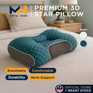 METAHOME Bantal Hotel Premium 3D Neck Spa Star Pillow Ergonomic Microfiber Neck Support Soft Washabl