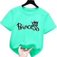 atasan kaos anak perempuan gambar princess Tshirt kids lengan pendek 1-12tahun k.163