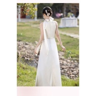 Bridesmaid Dress - Champagne Satin Slim-Fit for Weddings | High-Quality Sister Dresses Malaysia