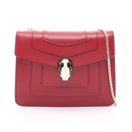 【二手】BVLGARI(Bulgari) Serpenti ForeverRED皮革 Serpenti Forever 鏈條單背包 女士二手 A