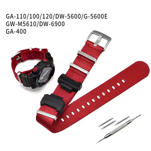 Nylon Watch Band for Casio G-Shock GA-110/100/120/150/200/400/700 GD-100/110/120 DW-5600 6900 GW-M56