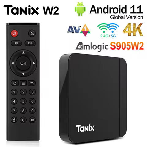 Tanix W2 Android 11 Amlogic S905W2 Android TV Box 4G 32G/64G 2.4&5G Dual Wifi 4K Smart Set Top Box A