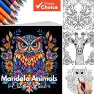 Mandala Animals Coloring Book For Adult Stress Reliever 28 Pages Art Therapy Fun Drawing Book